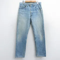 W32/古着 リーバイス Levis 505 メンズ 90s ヒゲ コットン 紺 ネイビー デニム 25oct15 中古 ボトムス ジーパン Gパン ロング パンツ