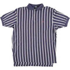 古着 90年代 ラルフローレン Ralph Lauren POLO By RALPH LAUREN 半袖 ストライプ ポロシャツ USA製 メンズXL ヴィンテージ/eaa444537