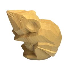 【商品番号MS-KBORI-ETO１】木彫りの干支シリーズ　子　鼠　 高さ　約６ｃｍ