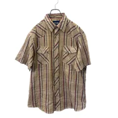 Wrangler 半袖シャツ XLサイズくらい ラングラー チェック ベージュ系 スナップボタン 古着卸 アメリカ仕入 t2406-3377