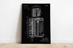 ●2枚購入で1枚無料●A3ポスター(他サイズ可能) pt-0006-5  パテント 特許 ポスター ヴィンテージ レトロ アコーディオン 1957 音楽 特許 ポスター 黒