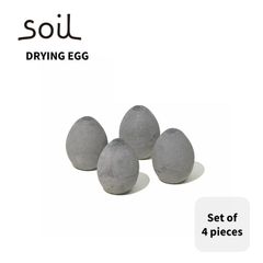 DRYING EGG ドライングエッグ 【4個入】 soil ソイル 珪藻土 吸湿 除湿 乾燥 冷蔵庫 脱臭 たまご  K245