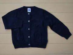 プチバトー PETIT BATEAU アウトレット 子供服 女の子 ニット カーディガン 18M 約 80cm 紺 長袖 秋 冬 ベビー服 ★2 トップス ガールズ 女児 キッズ ベビー 【中古】 ユーズド リサイクル 古着 子ども服 こども