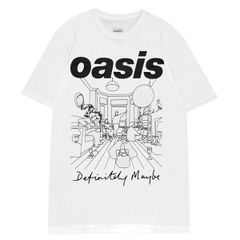 OASIS オアシス Definitely Maybe Line Drawing Tシャツ WHITE