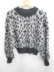 ◇ ⊇ AZUL BY MOUSSY ジャガード レオパード 長袖 ニット セーター サイズM グレー マルチ レディース メンズ E  【1506180004672】