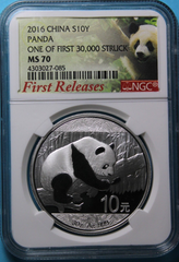 China  2016 10 Yuan Panda Silver Proof Only 30000 Minted  MS70 NGC   2310-270