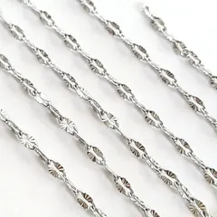 ペタルチェーン 【30cm】 平あずきチェーン 鎖 チェーン ステンレス  【 シルバー  】