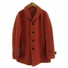コムサイズム COMME CA ISM コート ショールカラー シングル ウール混 オレンジ系 S