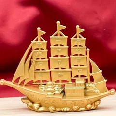 高岡銅器、銅製宝船、宝船、七福神 七福神宝船、七福神寳船、3.8キロ Amazon.co.jp: 開運 七福宝船 37cm（金メッキ/24金）＿置物