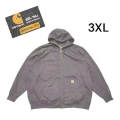 BIG 大きなサイズ　古着Carharttブルゾンパーカースウェット3XLグレー　swh0815