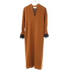 mame kurogouchi マメ クロゴウチ 20AW Embroidery Cuffs V-Neck Dress ドレスワンピース MM20PF-DR705 ブラウン 2のサムネイル