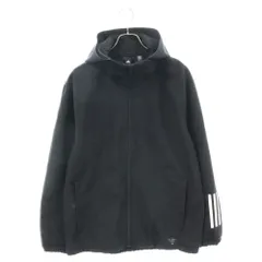 adidas (アディダス) フーデッド ウィンドブレーカー ジップアップ ジャケット ブラック H40880のサムネイル