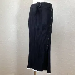 美品【ダズリン】スカート　dazzlin　黒　サッシュベルト ニット ロング スカート ウエストゴム ストレッチ Y2K　フェアリーグランジ