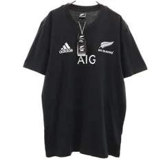 未使用 adidas アディダス オールブラックス 半袖 Tシャツ 2XO ブラック ALL BLACKS ラグビー ビッグサイズ メンズ 古着
