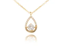 ネックレス レディース ペンダント 一粒 cz シンプル ジュエリー アクセサリー 大粒 CZ ティアドロップ ゴールド
