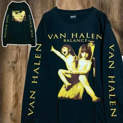 ⭐︎ バンヘイレン ヴァンヘイレン VAN HALEN バランス BALANCE 黒 バンド Tシャツ 長袖 ロンT 古着 ビンテージ ヴィンテージ vintage 音楽 ミュージック ロック アーティスト 人物 袖 プリント 2505  2600 p10/