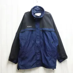 【美品】Columbia コロンビア マウンテンジャケット GIZZMO 刺繍 ロゴ ネイビー×ブラック 3L