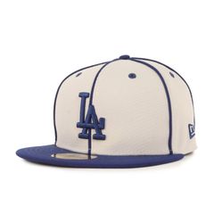 新品 NEW ERA ニューエラ キャップ サイズ:7 1/8(56.8cm) ロサンゼルス・ドジャース LA ロゴ ベースボール キャップ 59FIFTY Piping MLB LOS ANGELES DODGERS 帽子 ストーン ダークロイヤル