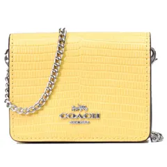 コーチ カードケース COACH リザード レザー 型押し チェーン ロゴ ミニ ウォレット カードケース カードポーチ 定期入れ 名刺入れ ポーチ コインケース 財布 ヘイ CR372