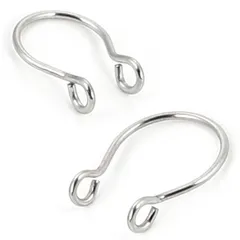 CHASO フェイク 鼻ピアス 大小2個セット 細めでさりげない ノンホール セプタム シルバー [シルバー/2個(8mmと10mm)]