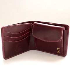 가죽 蛸謹製 스퀘어 쇼트 지갑 TYPE-O 紅月