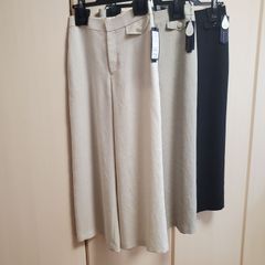BLUE FRONCE/ROBE　2025夏パンツ　ワイドパンツ　シワになりにくい生地　透け感無し　ベージュ。ブラック