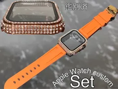 ローズ　オレンジ　アップルウォッチ ケースカバーApple Watch. Dラバーベルト ラバーバンド キラキラカバー ケース 鑑別済み 最高品質