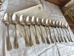 フランス アンティーク　銀メッキ　小さい　スプーン　14本セット