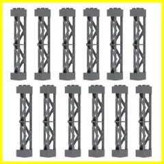 INIBUD 柱 クラシック ブロック パーツ 互換性 基礎板 屋根 3角柱 12本 セット