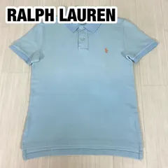 POLO BY RALPH LAUREN ポロバイラルフローレン 半袖ポロシャツ 150cm ライトブルー 水色 刺繍ポニー ロングテール 鹿の子生地 着丈58.5cm 肩幅37cm 身幅(脇下)41.5cm 袖丈17.5cm【古着】