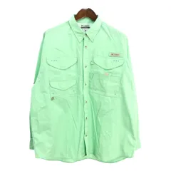 Columbia コロンビア PFG フィッシングシャツ アウトドア ライトグリーン (メンズ L) 中古 古着 R2153