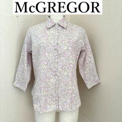 McGREGOR　マックレガー　レディース　レギュラーカラーシャツ　７分袖　フラワープリント　花柄　ピンク