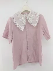 ◎ 新品 merry jenny ダブルレースカラー リネンシャツ 09196のサムネイル
