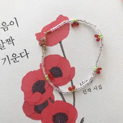 チェリービーズブレスレット