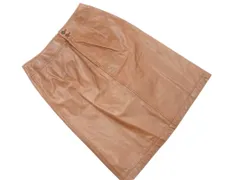 MICHEL KLEIN ミッシェルクラン 本革 レザー タイト スカート size38/茶 ◇■ レディース