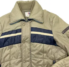 DESCENTE ☆ ビンテージ 秋冬 中綿 ジャケット ブルゾン ベージュ ネイビー L スノボ スポーツ アウトドア バイカー 古着 デサント■K217