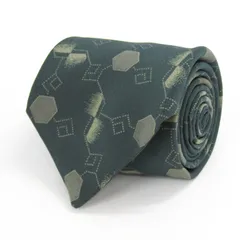 ランバン ブランド ネクタイ ドット パネル柄 シルク フランス製 PO メンズ ネイビー LANVIN 【中古】