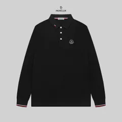 【本日限定特価】MONCLER メンズ ポロシャツ ロゴ入り カラー展開 ブラック/ホワイト/ネイビー M-3XL [本日特価|新品未使用品]