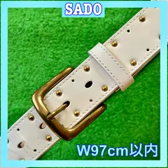 SADO サド 本革製 メタル埋込 ゴルフベルト W97cm以内