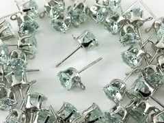 ピアス パーツ　シルバー　40個　ラインストーン 付き　AP0380