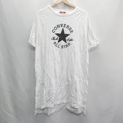 ◇ CONVERSE コンバース 半袖 ロング丈 ワンピース サイズM ホワイト レディース E  【1407020058339】
