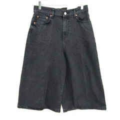 ザラ デニムパンツ ボトムス ワイドジーンズ ガウチョ 未使用品 レディース 36サイズ ブラック ZARA