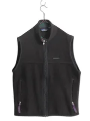 【お得なクーポン配布中!】 90s パタゴニア シンチラ フリース ベスト メンズ S 古着 オールド PATAGONIA ジップアップ アウトドア 前開き 重ね着 ブラック アメリカ製