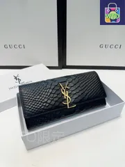 【今日特価】Yves Saint Laurent イヴ・サンローラン 最新ウォレットシリーズ クロコダイル柄小牛皮を採用し質感に優れる