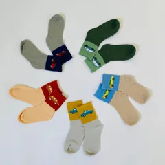 可愛いクルマ柄☆こども用靴下5点セット