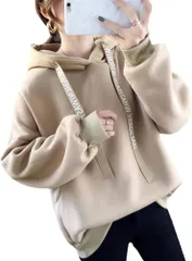 [エンプティオ] プルオーバー パーカー ストリート系 ストリート トップス レディース トレーナー アメカジ アウトドア ダンス 原宿系 ボア オーバー オーバーサイズ ビッグシルエット ビックシルエット ボリューム袖 ユッタリ ブ [グレージュ] [XL]