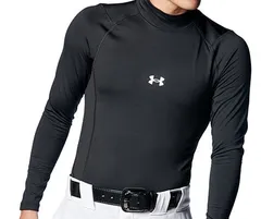 UA アンダーアーマ 1375374 コールドギアアーマー コンプレッション ロングスリーブ モックネック シャツ ブラック M