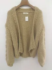 ◇ Andemiu アンデミュウ 長袖 ニット セーター カーディガン サイズF ベージュ レディース E  【1302180008388】