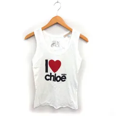 シーバイクロエ SEE BY CHLOE 国内正規品 ロゴプリント タンクトップ 透け感 Uネック コットン 綿 4 オフホワイト /NT25のサムネイル