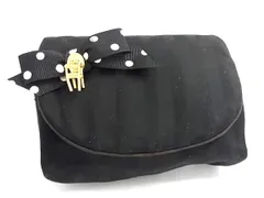 ChristianDior クリスチャンディオール ナイロンキャンバス ミラー付き ストライプ メイクポーチ マルチケース ブラック系 DF8082
